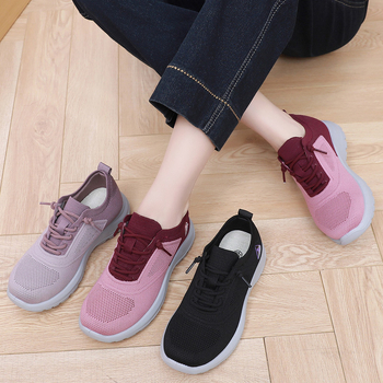 Pantofi damă din stofă Old Beijing, Flyknit, sport casual de toamnă 2025, fără șireturi