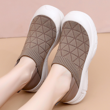 Γυναικείες καλοκαιρινές Slip-On παπούτσια με μαλακή σόλα, ελαφρύ επάνω μέρος από ύφασμα, χαμηλό ύψος, στρογγυλή μύτη, άνετα
