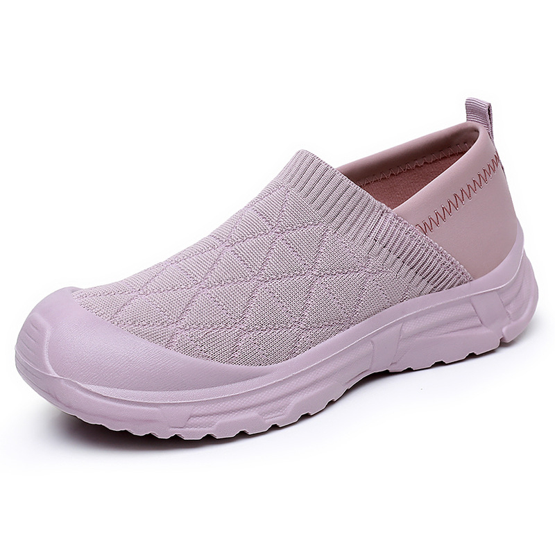 Γυναικείες καλοκαιρινές Slip-On παπούτσια με μαλακή σόλα, ελαφρύ επάνω μέρος από ύφασμα, χαμηλό ύψος, στρογγυλή μύτη, άνετα