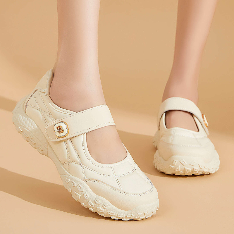 Pantofi damă din material textil în stil Beijing vechi, talpă moale, Mary Jane confortabile pentru purtare zilnică