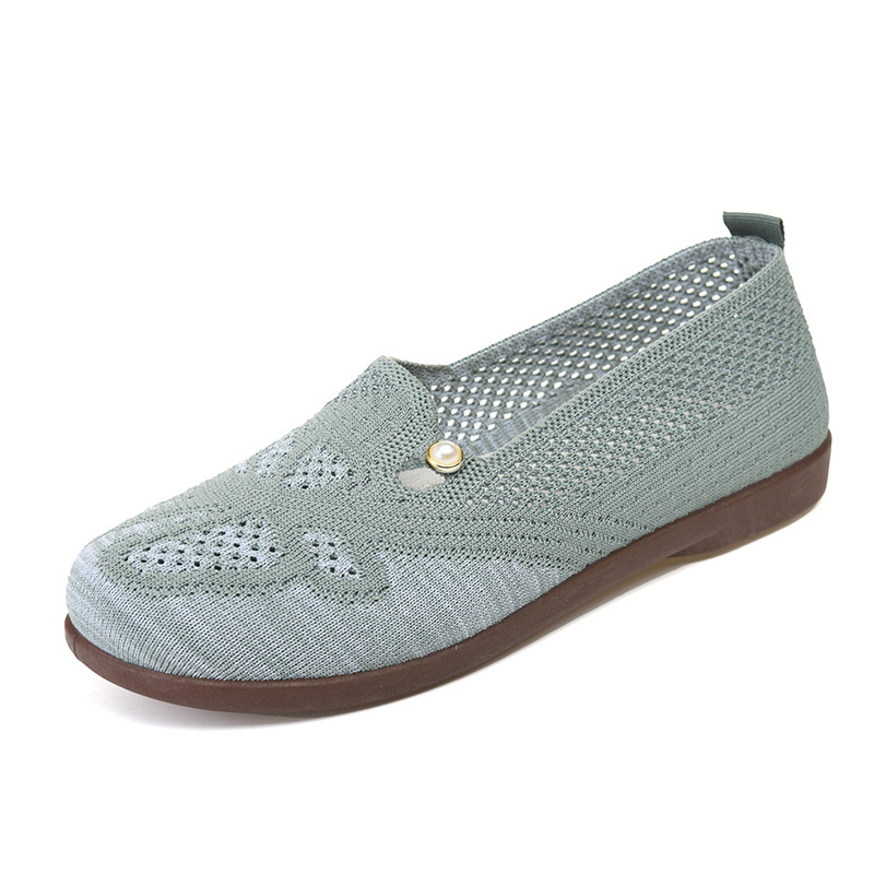 Ženske slip-on cipele od pletene gornje strane, prozračne, udobne casual loafers s mekom potplatom, ljeto 2026