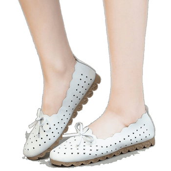 Γυναικείες slip-on φλατ παπούτσια για άνοιξη-φθινόπωρο, λευκές, PU επάνω, PVC σόλα