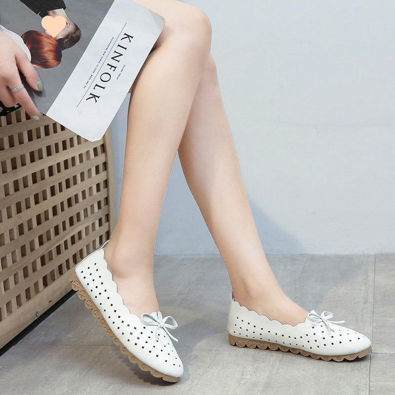 Γυναικείες slip-on φλατ παπούτσια για άνοιξη-φθινόπωρο, λευκές, PU επάνω, PVC σόλα