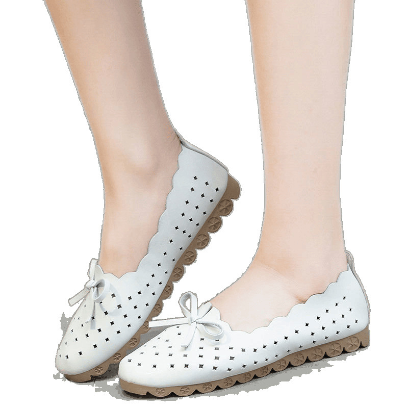 Γυναικείες slip-on φλατ παπούτσια για άνοιξη-φθινόπωρο, λευκές, PU επάνω, PVC σόλα