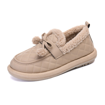 Zimné dámske bavlnené topánky s plyšovou podšívkou, hrubou podrážkou, protišmykové, teplé