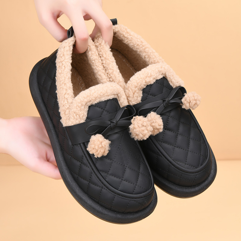 Zimné dámske bavlnené topánky s plyšovou podšívkou, hrubou podrážkou, protišmykové, teplé