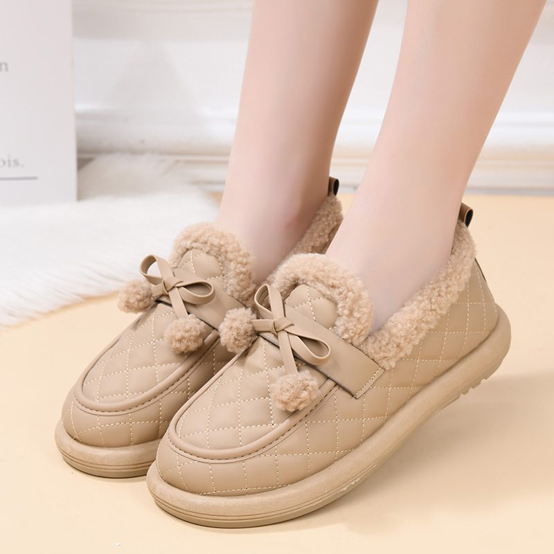Zimné dámske bavlnené topánky s plyšovou podšívkou, hrubou podrážkou, protišmykové, teplé