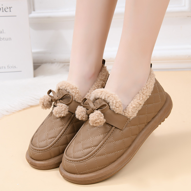 Zimné dámske bavlnené topánky s plyšovou podšívkou, hrubou podrážkou, protišmykové, teplé