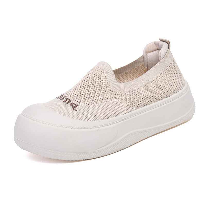 Ženske ljetne slip-on cipele s debelom potplatom, prozračan tekstilni gornji dio
