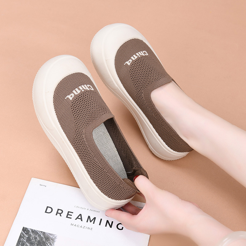 Ženske ljetne slip-on cipele s debelom potplatom, prozračan tekstilni gornji dio