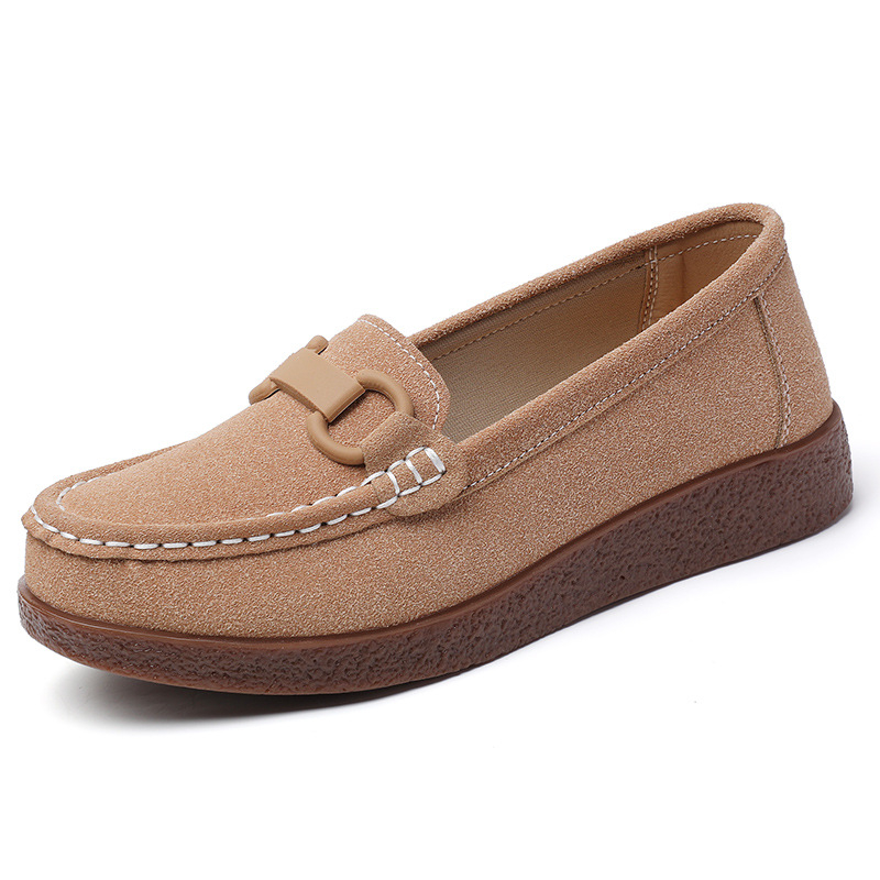 Νέου στυλ γυναικείες slip-on με επίπεδη σόλα για άνοιξη-καλοκαίρι, εξαιρετικά μαλακές και άνετες, σουέντ δέρμα