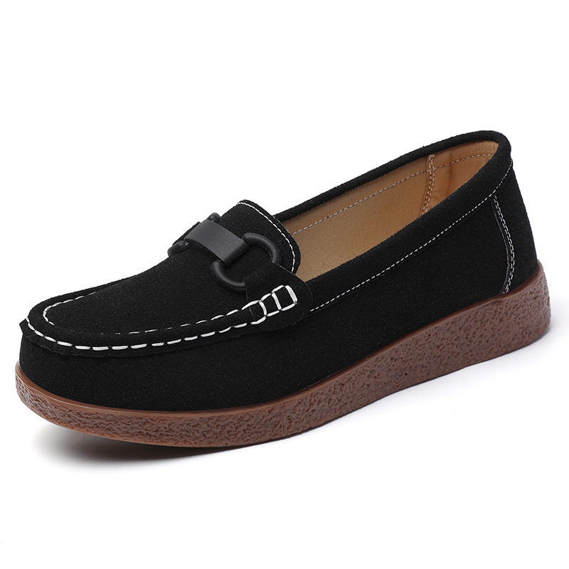 Νέου στυλ γυναικείες slip-on με επίπεδη σόλα για άνοιξη-καλοκαίρι, εξαιρετικά μαλακές και άνετες, σουέντ δέρμα