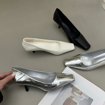 Ženske cipele s kvadratnim prstom, francuskog stila, srednji pet 3–6 cm, slip-on, svakodnevna upotreba, proljeće 2026