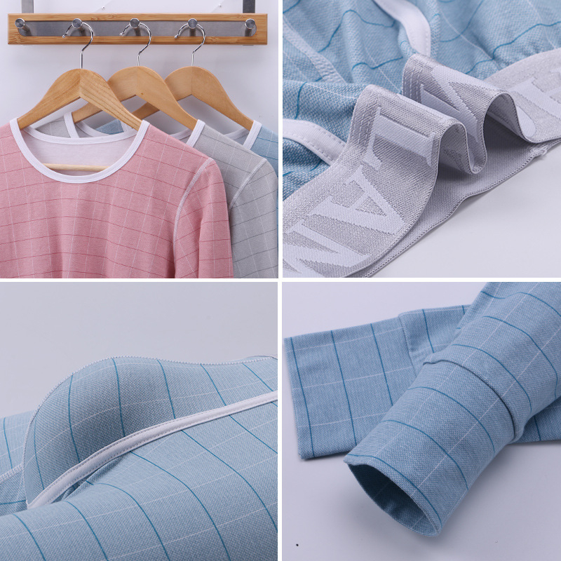 Muški pamukasti termalni komplet za jesen i zimu, slim fit, korejskog stila, gornji dio i hlače za bazni sloj