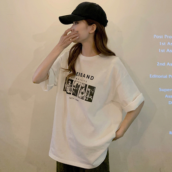 Harajuku stil opušteni ženski kratki rukav majica, ljeto, korejski casual top, plus veličina