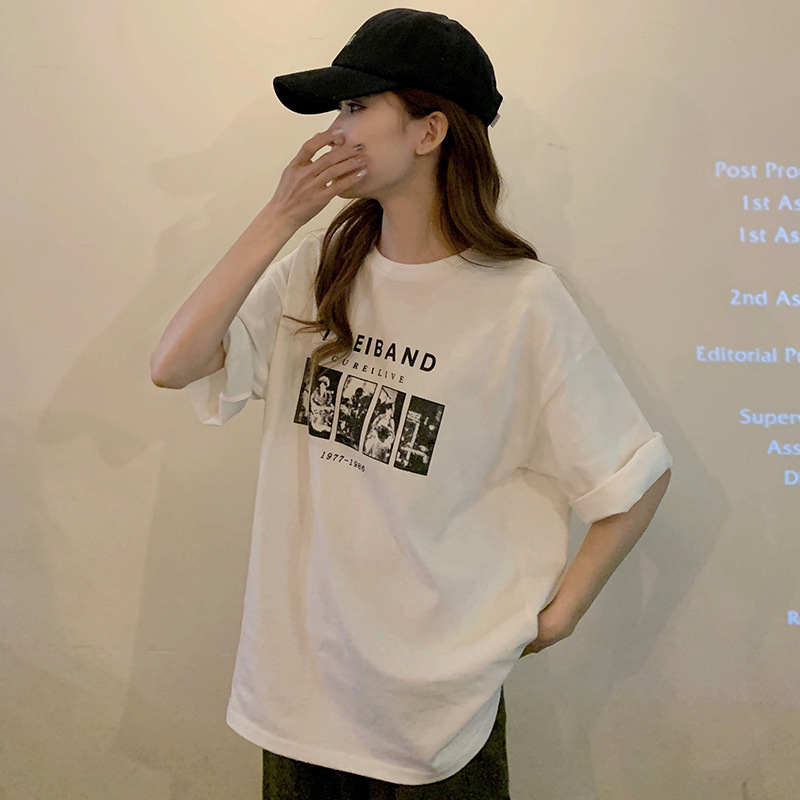 Harajuku stil opušteni ženski kratki rukav majica, ljeto, korejski casual top, plus veličina