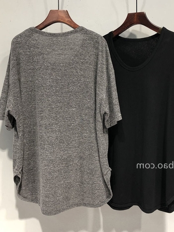 Ženski T-shirt s V-izrezom, kratki rukavi, srednja duljina, udoban kroj, jednobojna, korejski stil, plus size, ljetni