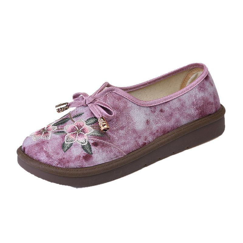 Ženske casual ravne cipele s mekom potplatom, Hanfu stil, svakodnevna upotreba, cvjetni uzorak, gornji dio od tekstila