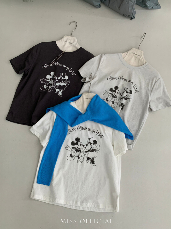 Miss Misi Home Ženska majica s Mickey Mouse motivom, kratkih rukava, okrugli izrez, korejski casual stil, 51001, proljeće 2026