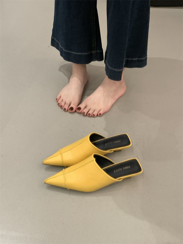 Női zárt orrú papucsok hátul nyitott slip-on stílussal, európai stílus, nyár 2026