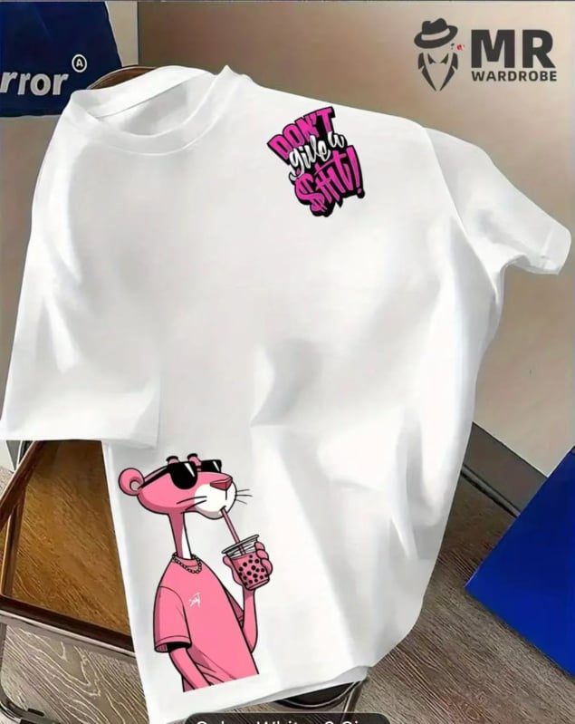 Unisex pamučna majica s ružičastim leopard printom, kratkih rukava, okruglim izrezom, opuštenim krojem