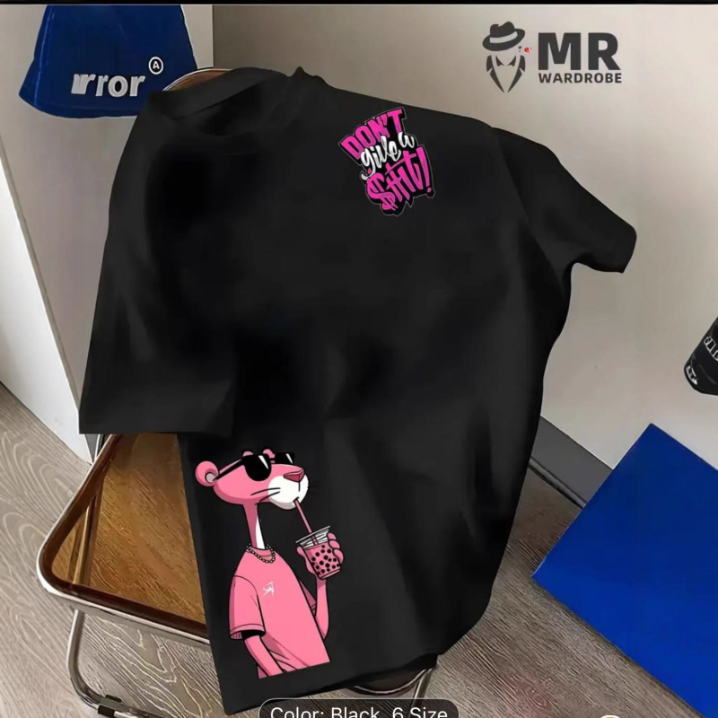 Unisex pamučna majica s ružičastim leopard printom, kratkih rukava, okruglim izrezom, opuštenim krojem
