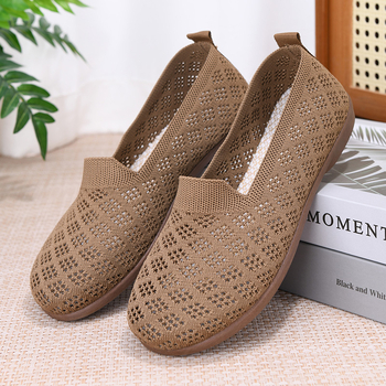 Ženske ljetne prozračne mrežaste tekstilne cipele, lagane i udobne slip-on loafers
