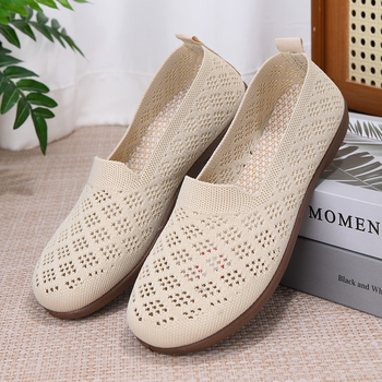 Ženske ljetne prozračne mrežaste tekstilne cipele, lagane i udobne slip-on loafers