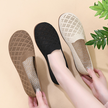 Ženske ljetne prozračne mrežaste tekstilne cipele, lagane i udobne slip-on loafers