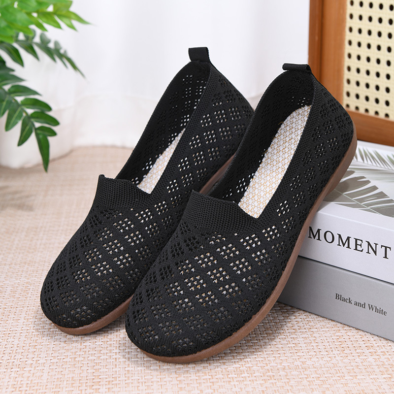 Ženske ljetne prozračne mrežaste tekstilne cipele, lagane i udobne slip-on loafers