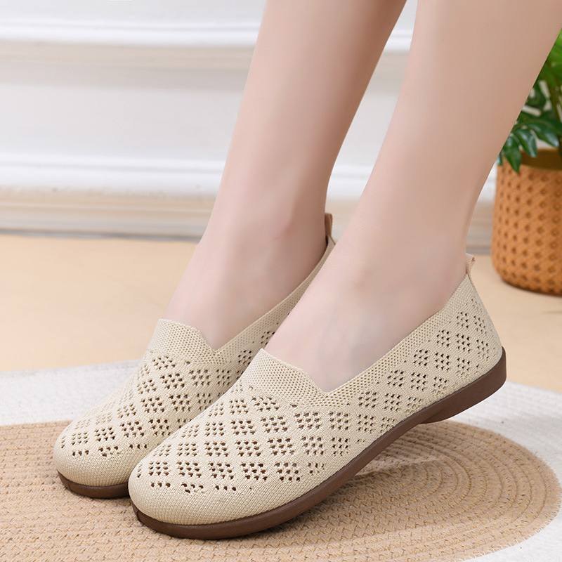 Ženske ljetne prozračne mrežaste tekstilne cipele, lagane i udobne slip-on loafers