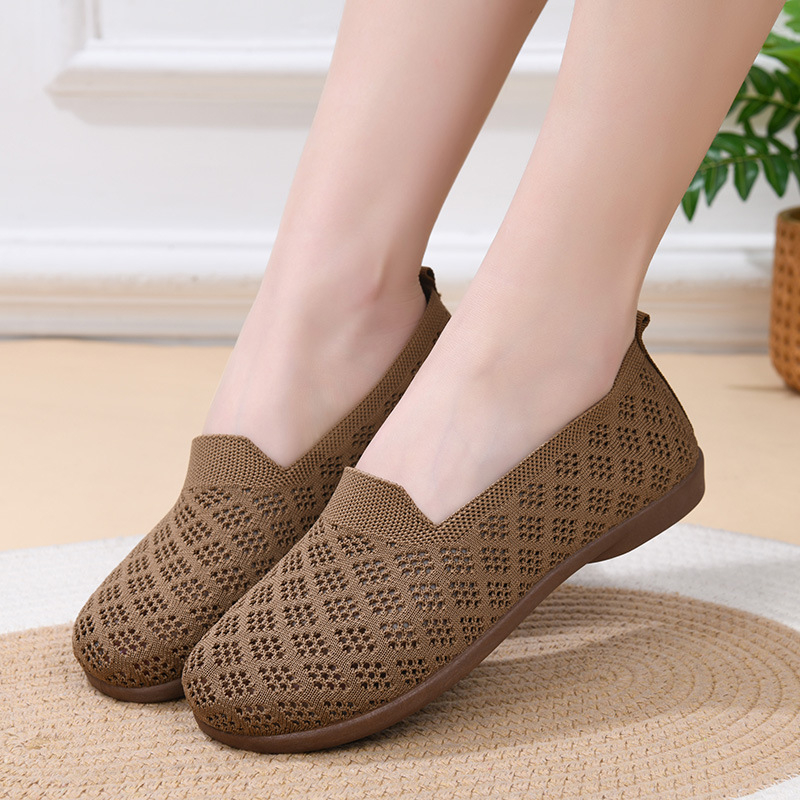 Ženske ljetne prozračne mrežaste tekstilne cipele, lagane i udobne slip-on loafers