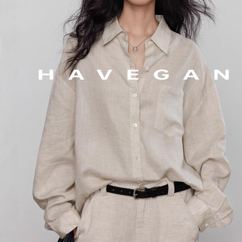 Ženska košulja s dugim rukavima od mješavine Tencel-linen, vintage stil, ležerna elegancija za posao