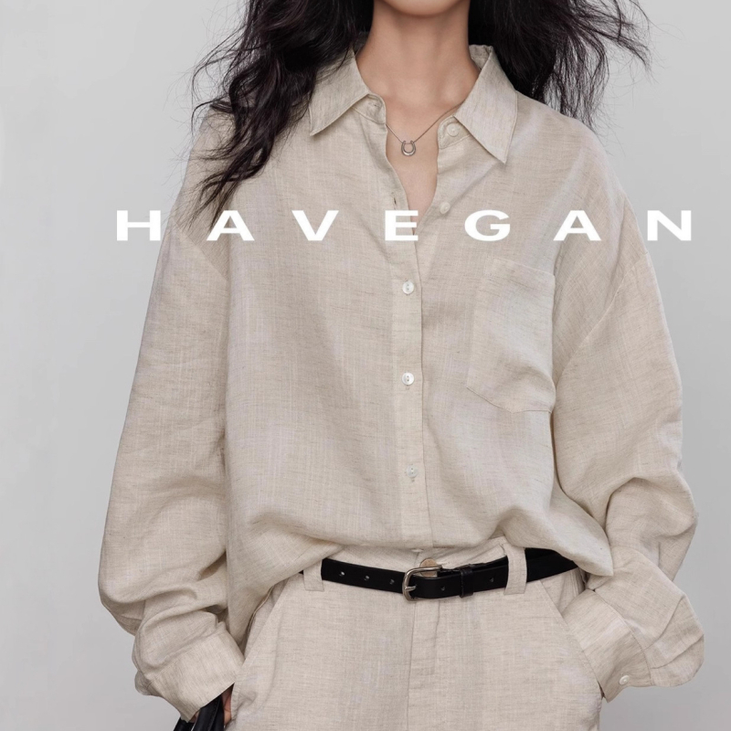 Ženska košulja s dugim rukavima od mješavine Tencel-linen, vintage stil, ležerna elegancija za posao