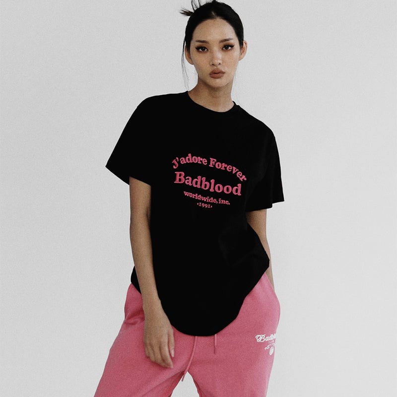 Badblood ženski pamučni T‑shirt s izšivkom, opušten kroj, kratki rukavi, ljeto 2024
