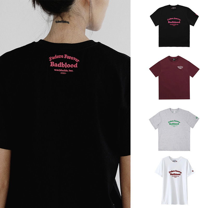 Badblood ženski pamučni T‑shirt s izšivkom, opušten kroj, kratki rukavi, ljeto 2024