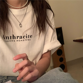 Ženski ljetni T‑shirt kratkih rukava, ležeran kroj, korejski stil, chic top s hongkonškim štihom