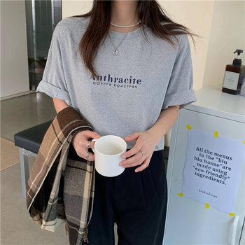 Ženski ljetni T‑shirt kratkih rukava, ležeran kroj, korejski stil, chic top s hongkonškim štihom