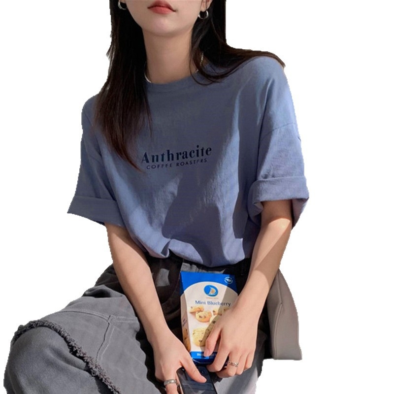 Ženski ljetni T‑shirt kratkih rukava, ležeran kroj, korejski stil, chic top s hongkonškim štihom