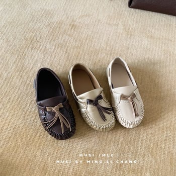 Ženske mokasine s francuskim stilom, skrivenim petom i resicama, slip-on, retro britanski stil