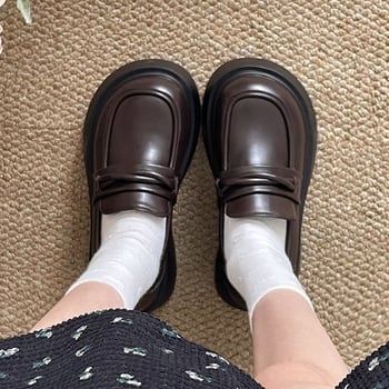 Ženske Mary Jane loaferice u retro britanskom stilu s debelim potplatom i debelim petama, ljeto 2024