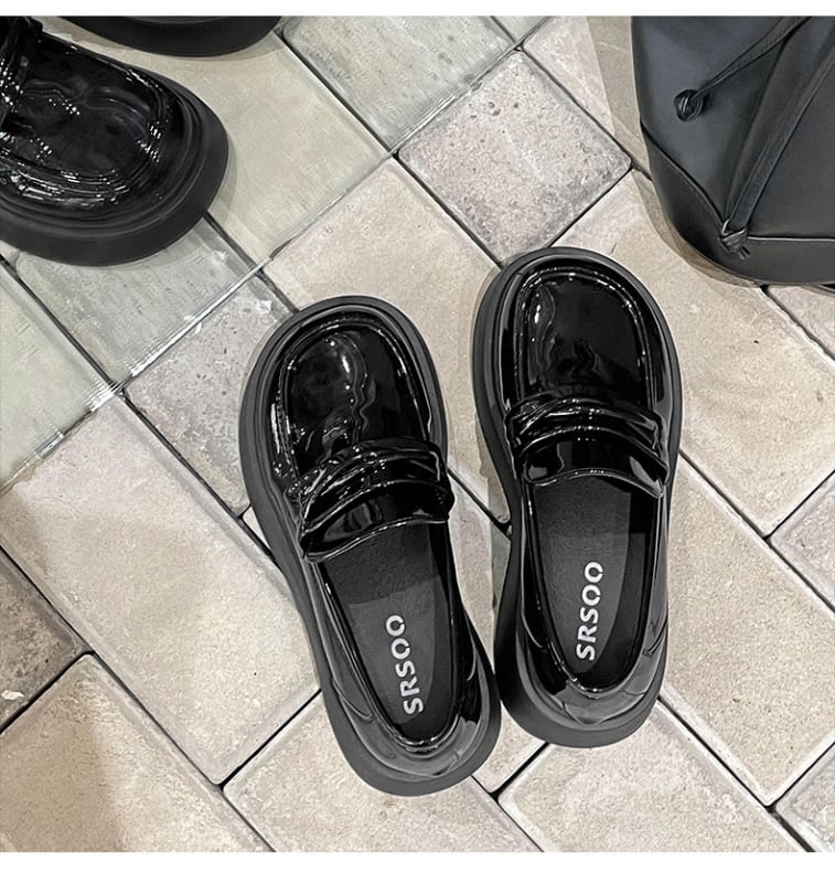 Ženske Mary Jane loaferice u retro britanskom stilu s debelim potplatom i debelim petama, ljeto 2024