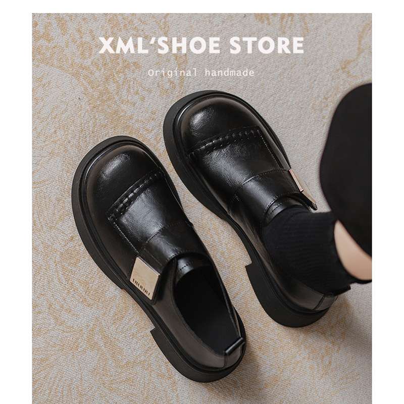 Γυναικείες loafers από μαλακό δέρμα αγελάδας, βρετανικού ύφους, άνοιξη 2026, ρετρό παχιά σόλα, κατάλληλες για καθημερινή χρήση