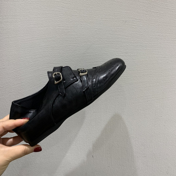 Ženske loafers s unutarnjim povećanjem visine, retro sive boje, s vunenom podstavom, za jesen-zimu
