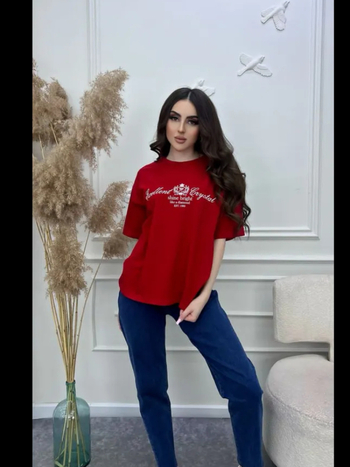 Ženski T-shirt kratkih rukava, 100% pamuk, ležerni široki kroj, ulicni retro stil, tisak s tekstom, okrugli izrez, inspirirano Harajuku, ljeto 2025