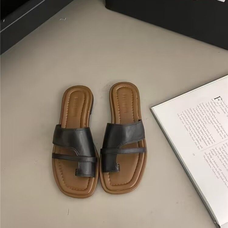 Ženske slip-on rimske sandale s otvorenim prstom, ljetni stil 2025, korejski retro stil