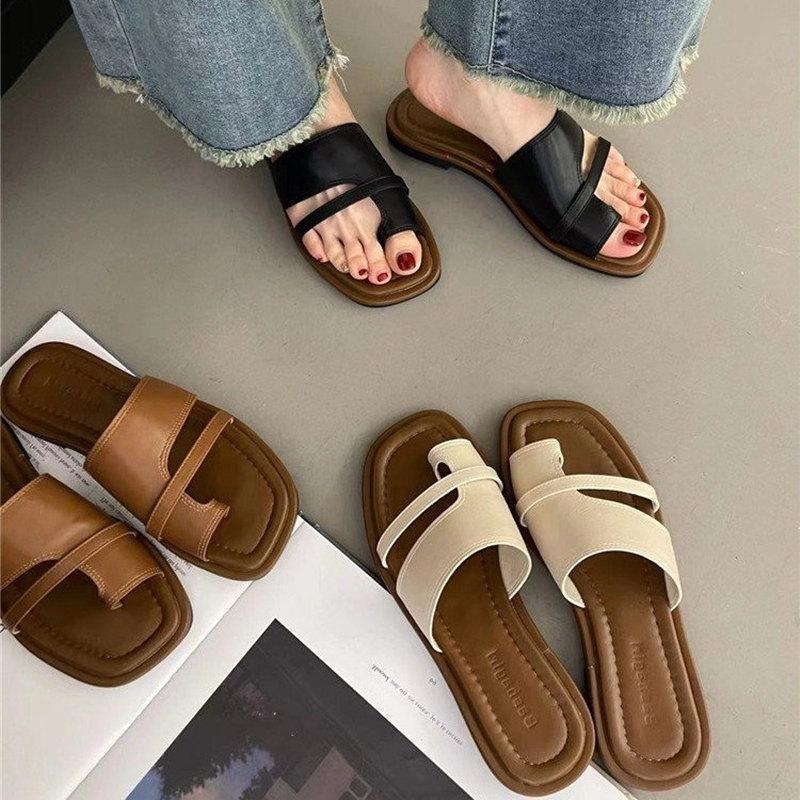 Ženske slip-on rimske sandale s otvorenim prstom, ljetni stil 2025, korejski retro stil