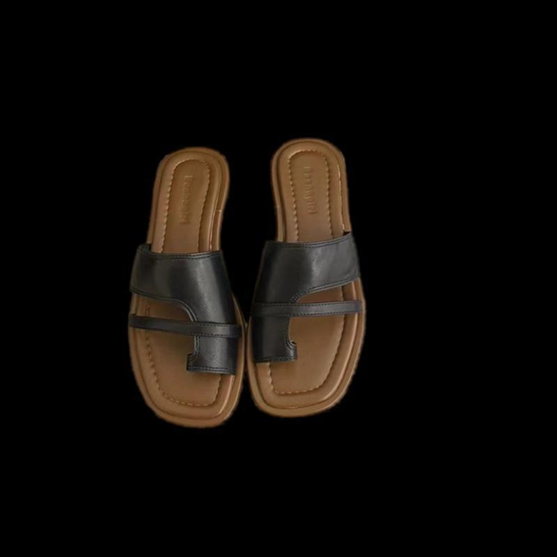 Ženske slip-on rimske sandale s otvorenim prstom, ljetni stil 2025, korejski retro stil