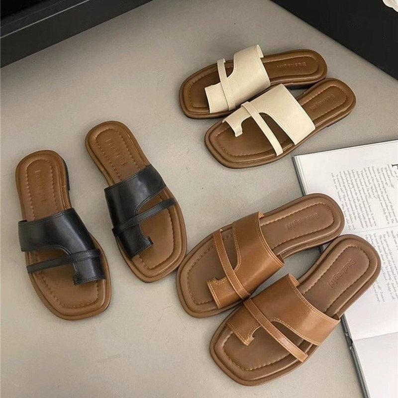 Ženske slip-on rimske sandale s otvorenim prstom, ljetni stil 2025, korejski retro stil