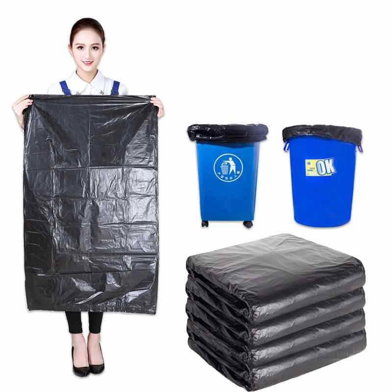 Vreća za smeće velike veličine, debela, crna, s ravnim otvorom, čvrst plastični materijal